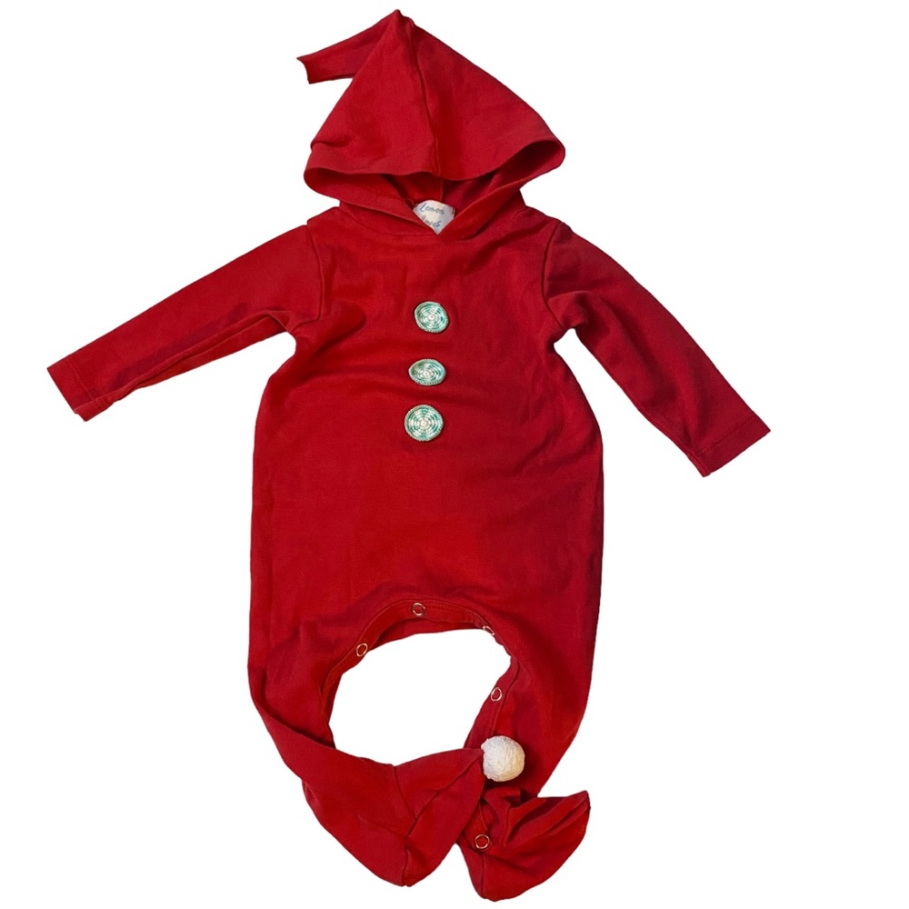 lemon loves layette Infant Elf Christmas Festive Onesie 0-3 Months